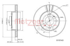 Brzdový kotouč METZGER 6110143