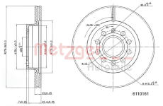 Brzdový kotouč METZGER AUTOTEILE 6110161