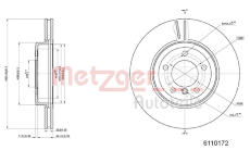 Brzdový kotouč METZGER 6110172