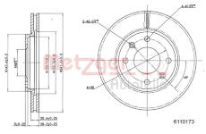 Brzdový kotouč METZGER 6110173