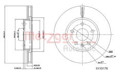 Brzdový kotouč METZGER AUTOTEILE 6110176