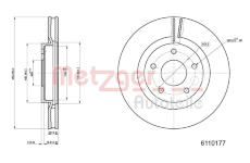 Brzdový kotouč METZGER 6110177