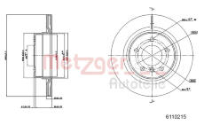 Brzdový kotouč METZGER 6110215