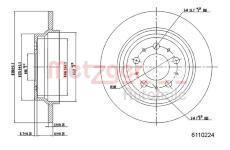 Brzdový kotouč METZGER 6110224