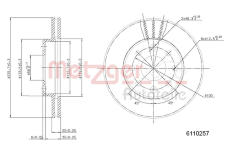 Brzdový kotouč METZGER 6110257