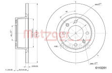 Brzdový kotouč METZGER 6110281