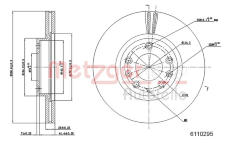 Brzdový kotouč METZGER AUTOTEILE 6110295