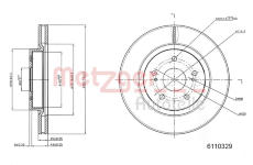 Brzdový kotouč METZGER AUTOTEILE 6110329