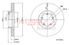 Brzdový kotouč METZGER 6110342