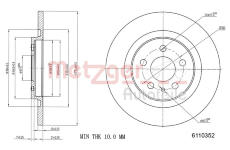 Brzdový kotouč METZGER 6110352