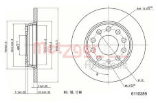 Brzdový kotouč METZGER AUTOTEILE 6110389
