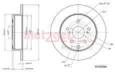 Brzdový kotouč METZGER 6110394