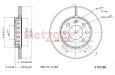 Brzdový kotouč METZGER 6110399
