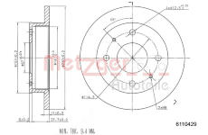 Brzdový kotouč METZGER 6110429