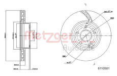 Brzdový kotouč METZGER 6110501