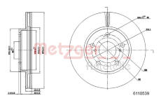 Brzdový kotouč METZGER 6110539