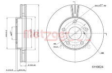 Brzdový kotouč METZGER 6110624