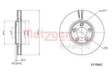 Brzdový kotouč METZGER 6110642