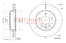 Brzdový kotouč METZGER 6110701