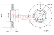 Brzdový kotouč METZGER 6110716