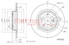 Brzdový kotouč METZGER 6110732