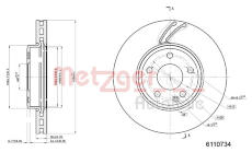 Brzdový kotouč METZGER AUTOTEILE 6110734