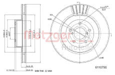 Brzdový kotouč METZGER 6110750