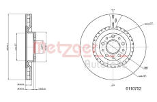 Brzdový kotouč METZGER 6110752