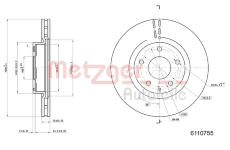 Brzdový kotouč METZGER 6110755