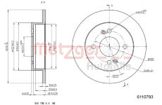 Brzdový kotouč METZGER AUTOTEILE 6110793