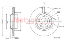 Brzdový kotouč METZGER AUTOTEILE 6110795