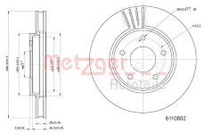 Brzdový kotouč METZGER 6110802