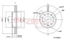 Brzdový kotouč METZGER 6110809