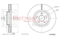 Brzdový kotouč METZGER 6110823