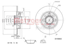 Brzdový kotouč METZGER AUTOTEILE 6110943