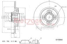 Brzdový kotouč METZGER AUTOTEILE 6110944