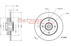 Brzdový kotouč METZGER AUTOTEILE 6110945