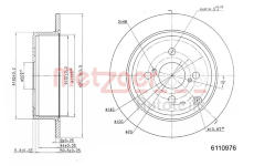 Brzdový kotouč METZGER AUTOTEILE 6110976