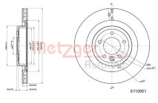 Brzdový kotouč METZGER AUTOTEILE 6110981