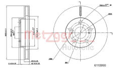 Brzdový kotouč METZGER 6110990