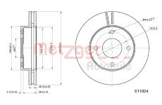 Brzdový kotouč METZGER AUTOTEILE 6111004