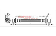 Brzdová hadice METZGER 4112171