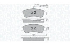 Sada brzdových destiček, kotoučová brzda MAGNETI MARELLI 363916060832