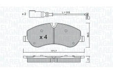 Sada brzdových destiček, kotoučová brzda MAGNETI MARELLI 363916060848