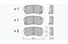 Sada brzdových destiček, kotoučová brzda MAGNETI MARELLI 363916060877