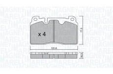 Sada brzdových destiček, kotoučová brzda MAGNETI MARELLI 363916061234