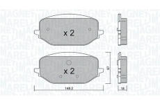 Sada brzdových destiček, kotoučová brzda MAGNETI MARELLI 363916061339