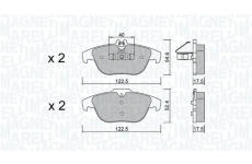 Sada brzdových destiček, kotoučová brzda MAGNETI MARELLI 363916061365