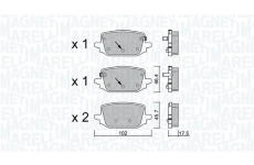 Sada brzdových destiček, kotoučová brzda MAGNETI MARELLI 363916061407