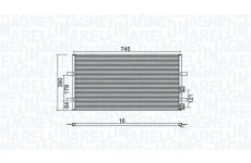 Kondenzátor, klimatizace MAGNETI MARELLI 350203740000